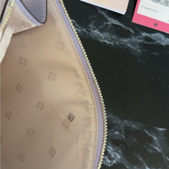 KATE SPADE NEW YORK Leather Logo Wristlet / Clutch Light Purple AUTHENTIC NWT - Picture 3 of 6
